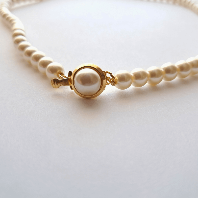 Collier en perles de Majorque blanches imitation