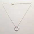Collier en argent pour femme - Cercle multicolore