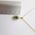 Collier "Victoire Émeraude" Plaqué Or 40+5 cm avec Pierre Verte C mon shopping™