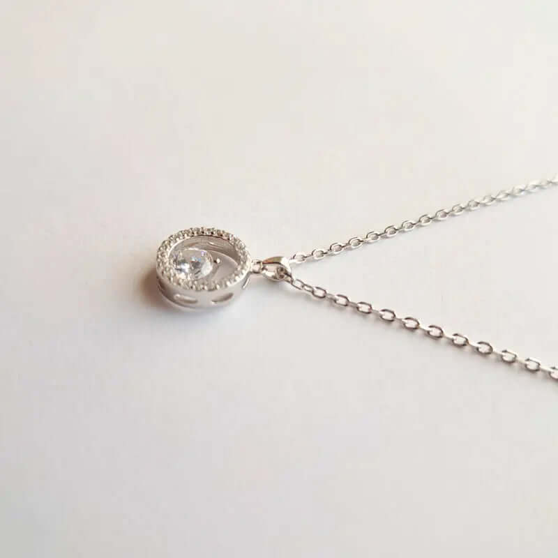 Collier "Éclat Pur" Argent Massif 925 Rhodié avec Pierre Centrale C mon shopping™