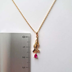 Collier plaqué or pour femme – Strass rose
