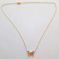 Collier plaqué or pour femme - Papillon strass
