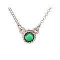 Collier en argent pour femme - Agathe verte ronde