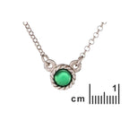Collier en argent pour femme - Agathe verte ronde