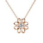 Collier Fleur Dorée Rosée – Élégance Délicate Éclat Féminin