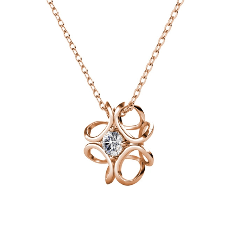 Collier Fleur Dorée Rosée – Élégance Délicate Éclat Féminin