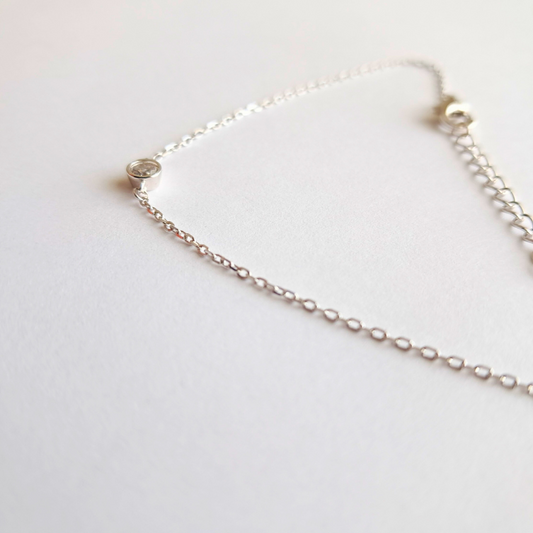 Bracelet en Argent 925 - L'Éclat pur du solitaire