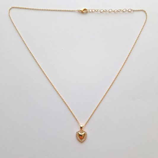 Collier plaqué Or - Cœur d'élégance du sentiment