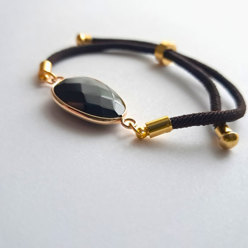 Bracelet Cordon Obsidienne Noire – Protection Puissante au Quotidien
