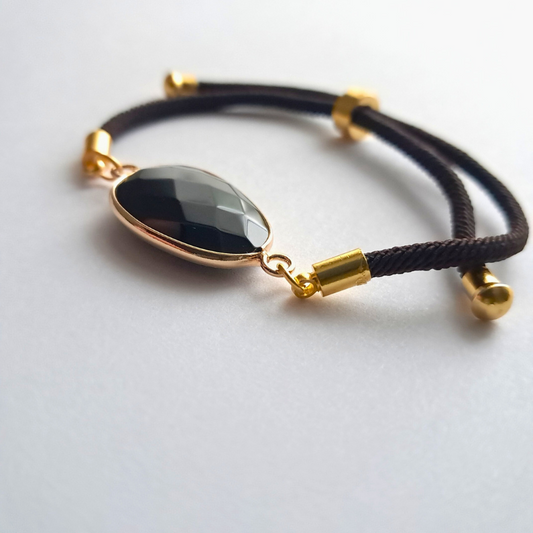 Bracelet Cordon Obsidienne Noire – Protection Puissante au Quotidien