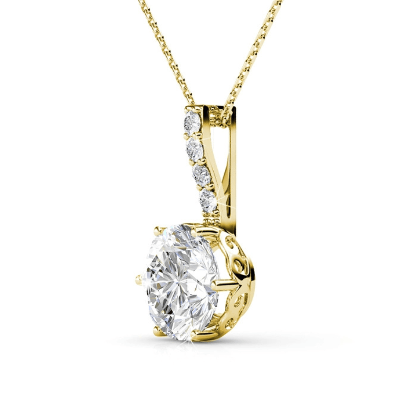 Collier Pendentif Doré – Pierre Brillante Effet Diamant