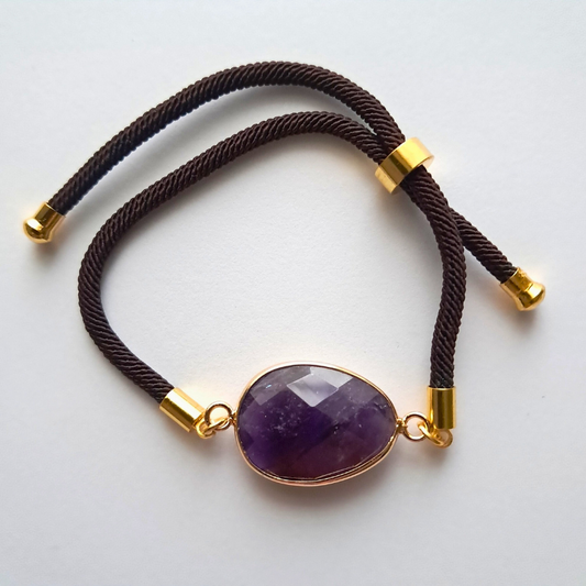Bracelet Cordon Améthyste Brésil – Sérénité au bout du poignet