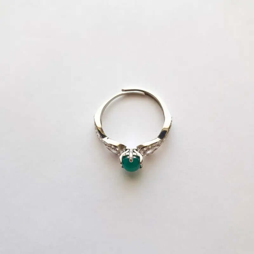 Bague Argent 925 Réglable Chrysoprase – Croissance & Renouveau C mon shopping™