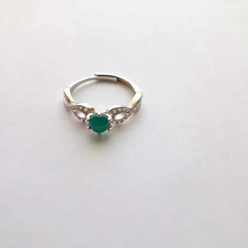 Bague Argent 925 Réglable Chrysoprase – Croissance & Renouveau C mon shopping™