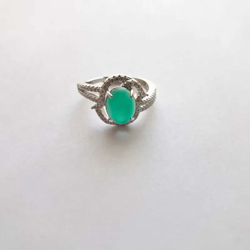 Bague Argent 925 Réglable Chrysoprase Australie – Croissance & Renouveau C mon shopping™