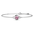 Bracelet Élégance Argentée – Pierre Rose et Finesse Intemporelle