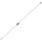 Bracelet Élégance Argentée – Pierre Rose et Finesse Intemporelle