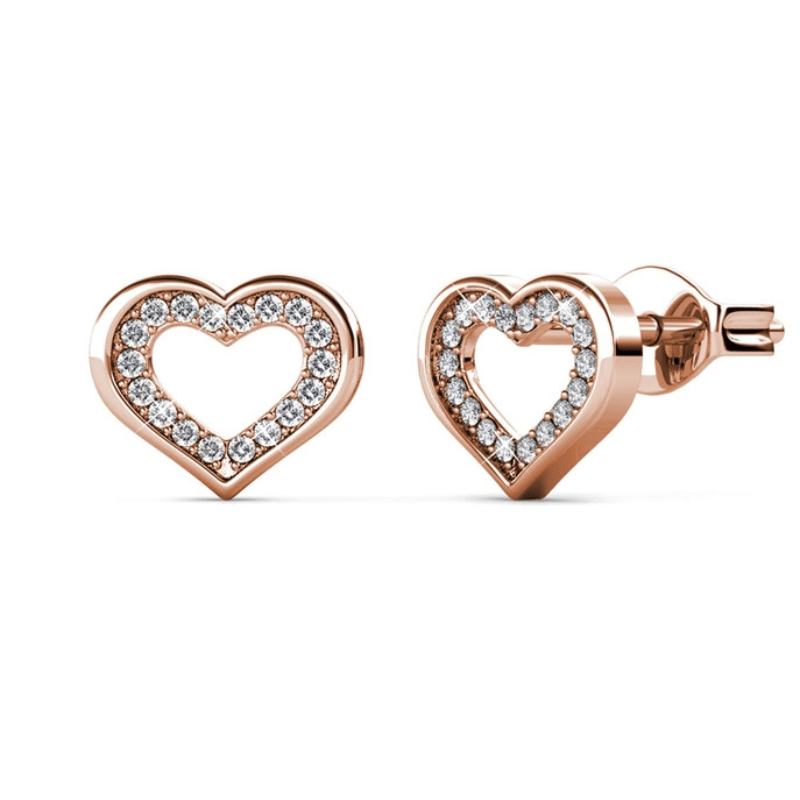Boucles d’Oreilles Cœur Doré Rosé – Éclat Romantique