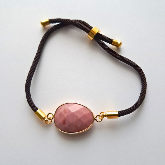 Bracelet Cordon Rhodonite – Force Douce & Élégance Naturelle
