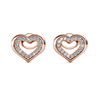 Boucles d’Oreilles Cœur Doré Rosé – Éclat Romantique