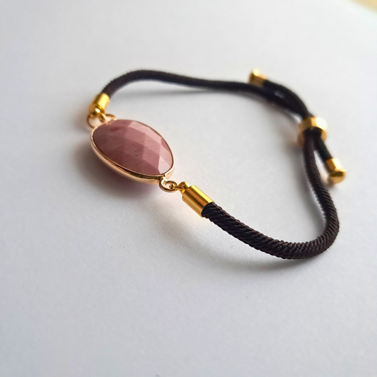 Bracelet Cordon Rhodonite – Force Douce & Élégance Naturelle