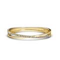 Bracelet Jonc Doré – Élégance Croisée