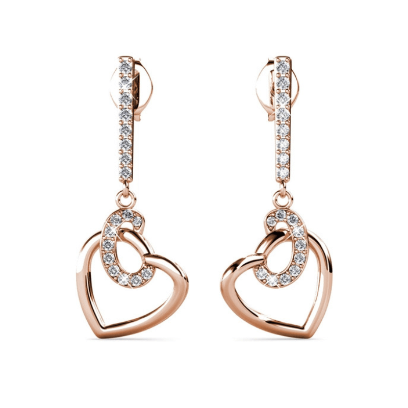 Boucles d’Oreilles Cœurs Entrelacés – Élégance Romantique