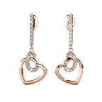 Boucles d’Oreilles Cœurs Entrelacés – Élégance Romantique