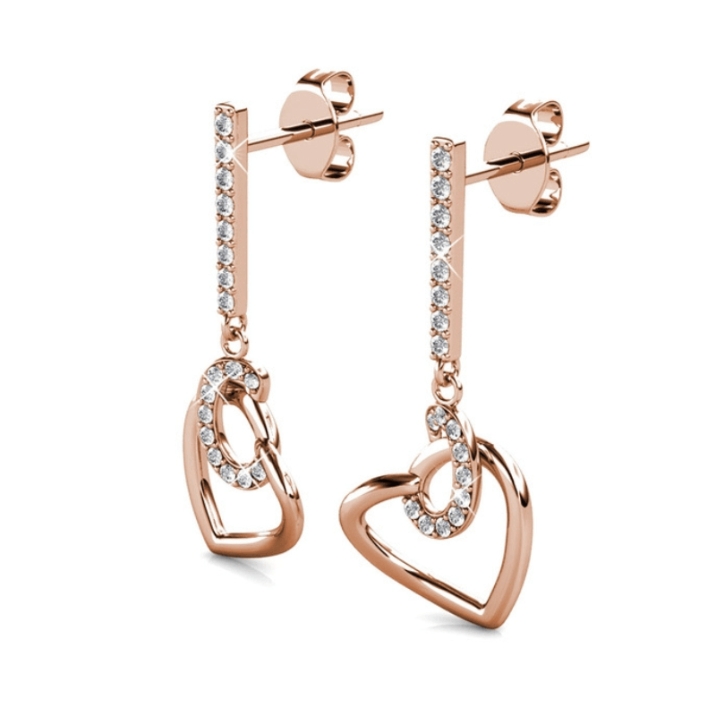 Boucles d’Oreilles Cœurs Entrelacés – Élégance Romantique
