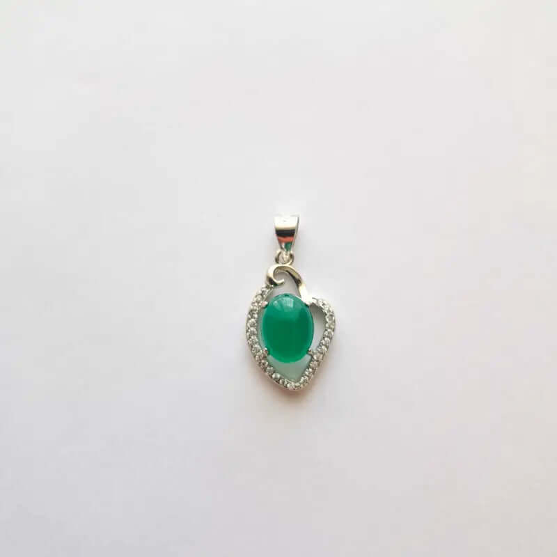 Pendentif Argent 925 Chrysoprase – Croissance & Renouveau du Cœur C mon shopping™
