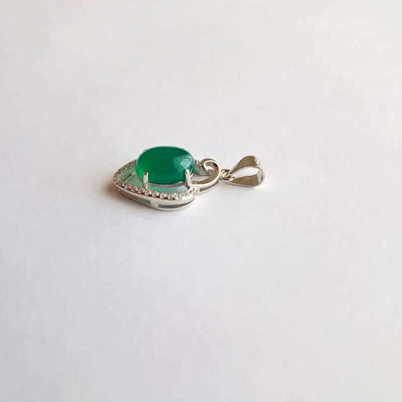 Pendentif Argent 925 Chrysoprase – Croissance & Renouveau du Cœur C mon shopping™