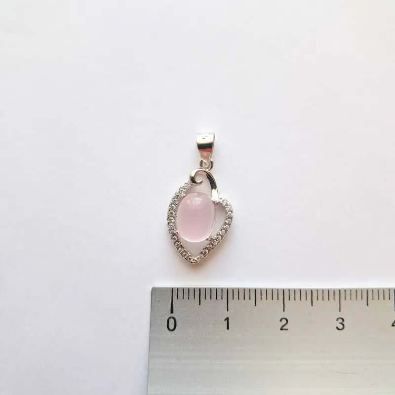 Pendentif Argent 925 Quartz Rose Madagascar – Amour & Guérison du Cœur C mon shopping™