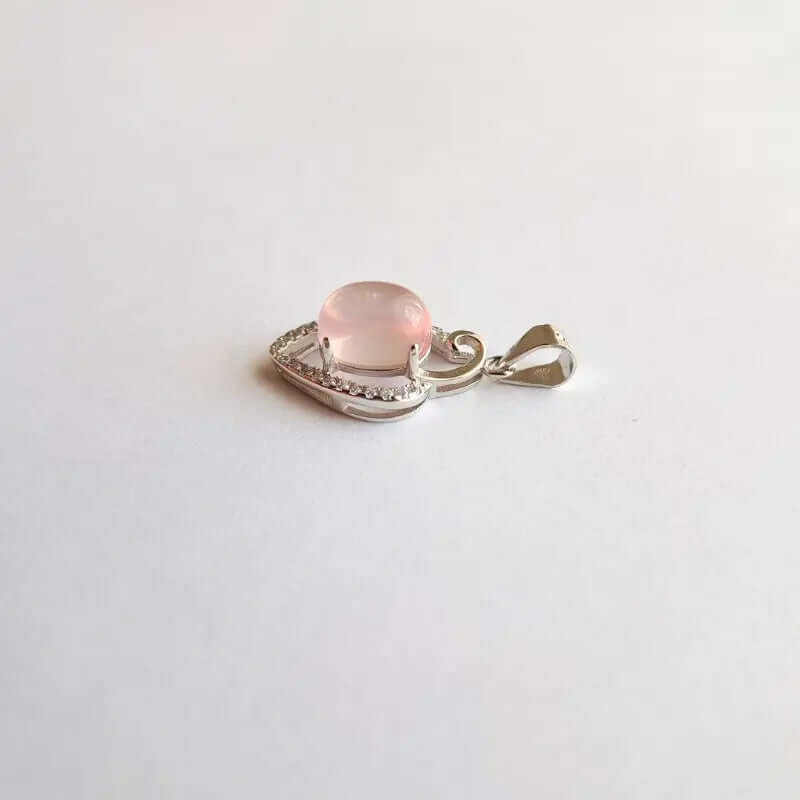 Pendentif Argent 925 Quartz Rose Madagascar – Amour & Guérison du Cœur C mon shopping™