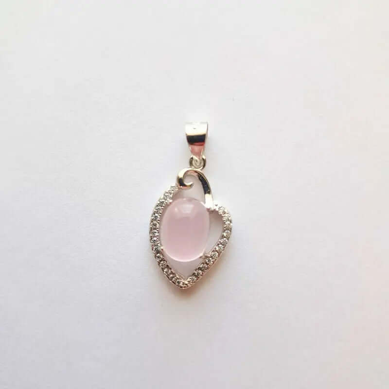 Pendentif Argent 925 Quartz Rose Madagascar – Amour & Guérison du Cœur C mon shopping™