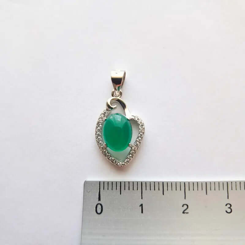 Pendentif Argent 925 Chrysoprase – Croissance & Renouveau du Cœur C mon shopping™