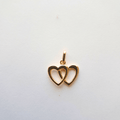Pendentif plaqué or pour femme - Double cœur