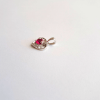 Pendentif en forme de cœur avec rubis rouge pour femme en argent 925