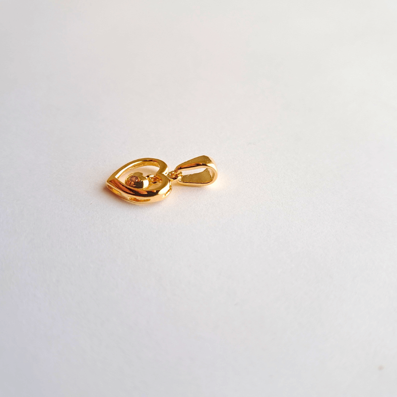 Pendentif plaqué or pour femme - Double cœur