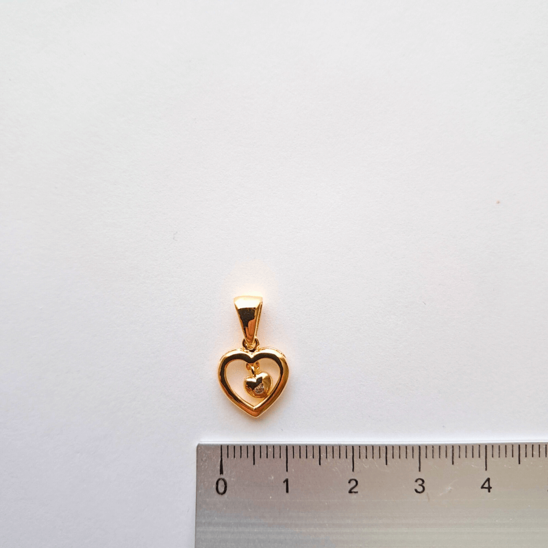 Pendentif double cœur en plaqué or pour femme avec oxyde de zirconium