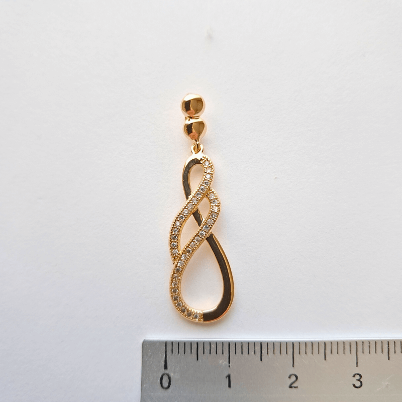 Pendentif infini en plaqué or pour femme orné de zirconium scintillant