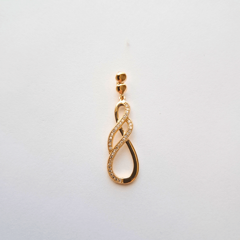 Pendentif infini en plaqué or pour femme orné de zirconium scintillant
