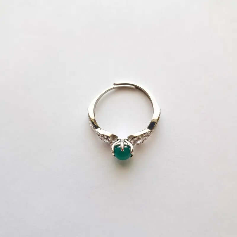 Bague Argent 925 Réglable Chrysoprase – Croissance & Renouveau C mon shopping™