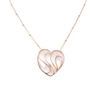 Collier en acier inoxydable pour femme et son cœur émaillé