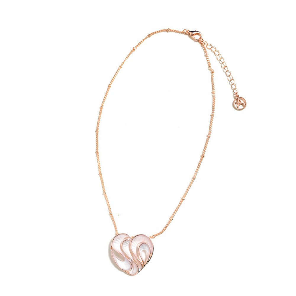 Collier en acier inoxydable pour femme et son cœur émaillé